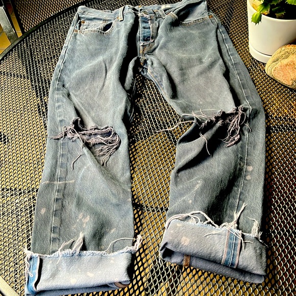 Vintage 501 Levi White Oak Selvedge jeans raw hem - Picture 3 of 12